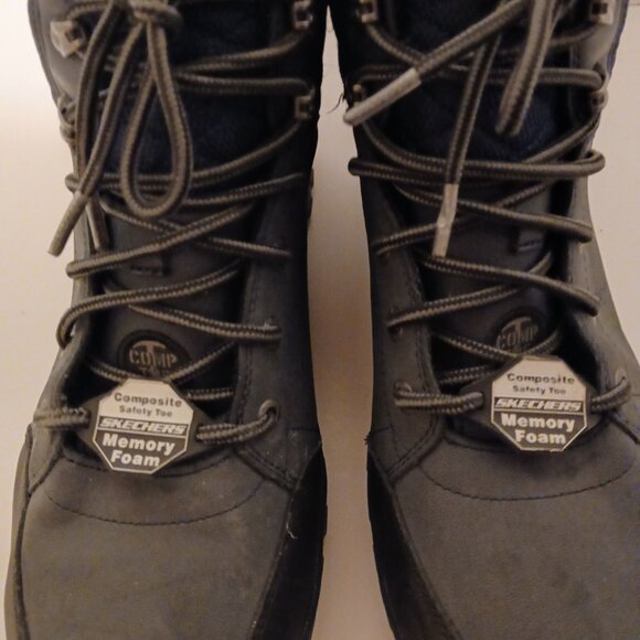 Men's Skechers Composite Safety Toe Memory Foam Shoe Size 9 Blue Navy Black USED - Picture 7 of 9